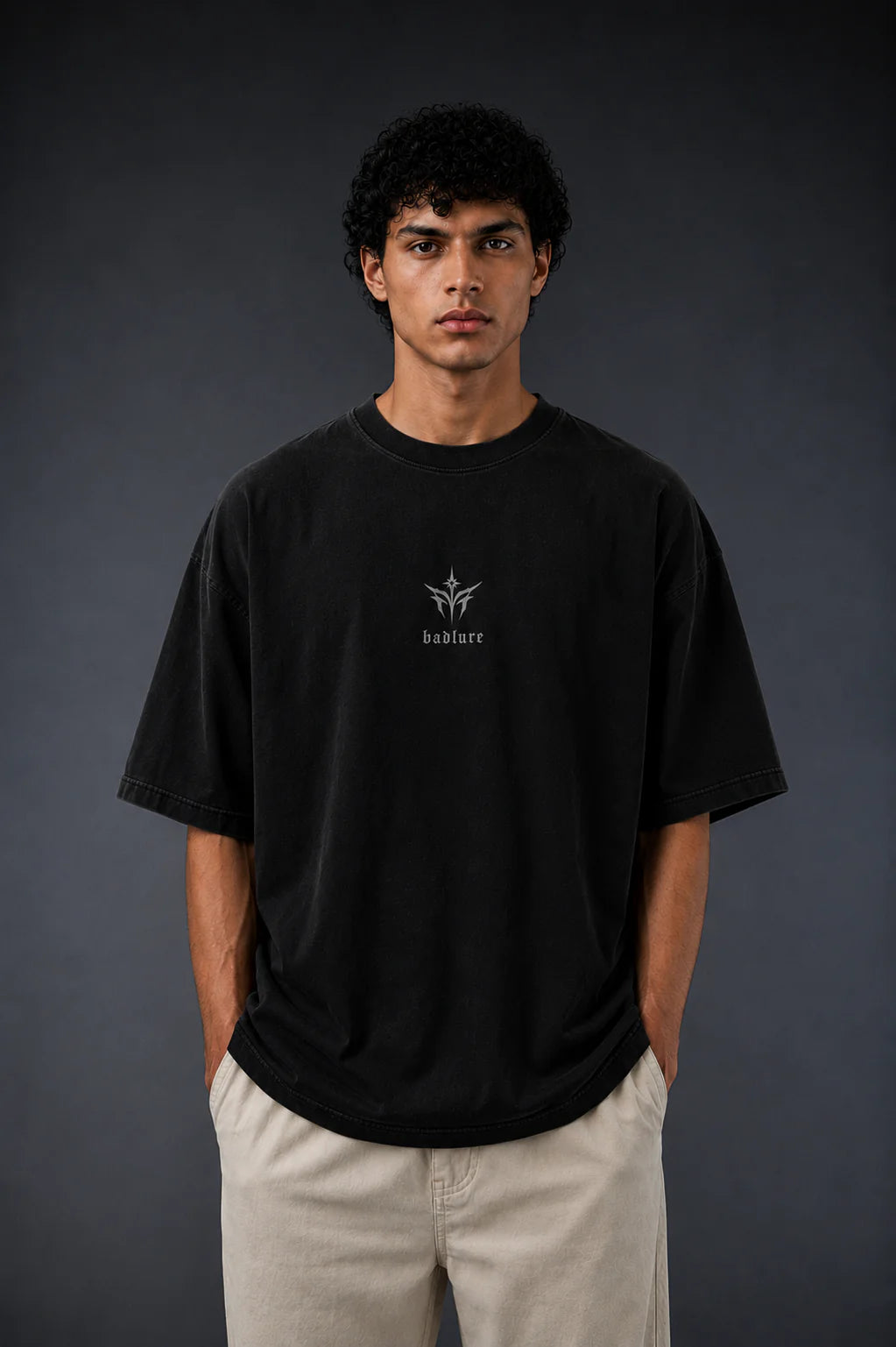 BADLURE Fallen Wings Oversized Tee - Black